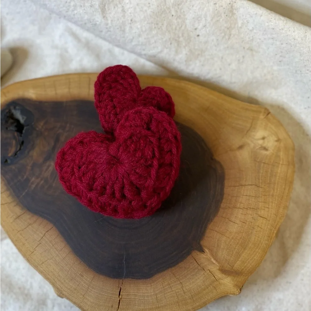 Valentine hearts  curated set bowl filler handmade hearts from fabric and yarn